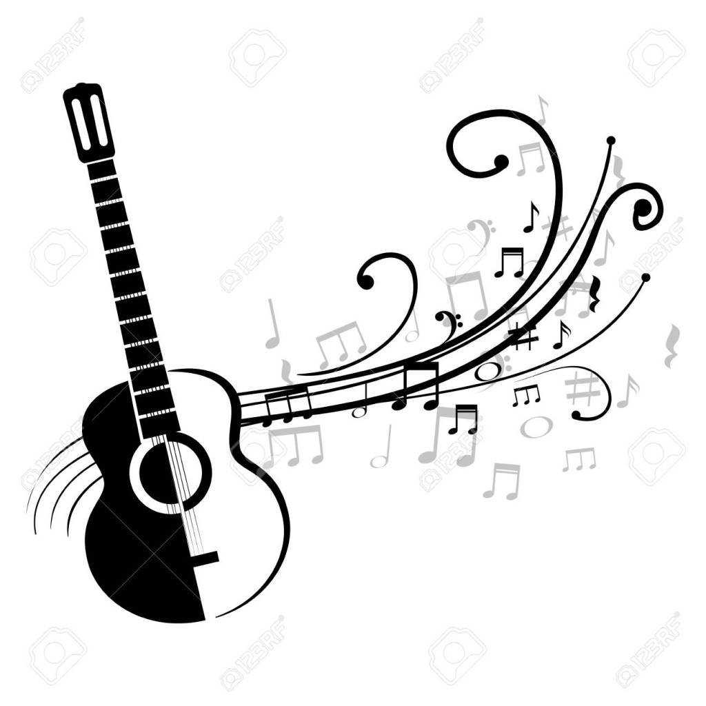 Guitarra notas musicales